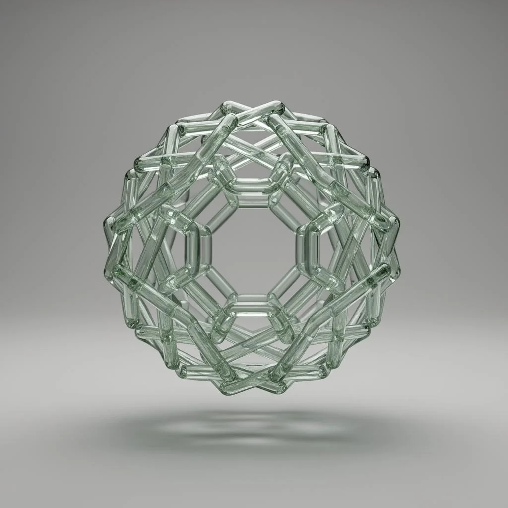 Cultural — woven hexagonal lattice of translucent glass